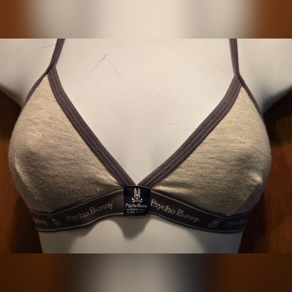 Psycho Bunny Gray Cotton Bra NWT SzM - Picture 3 of 6